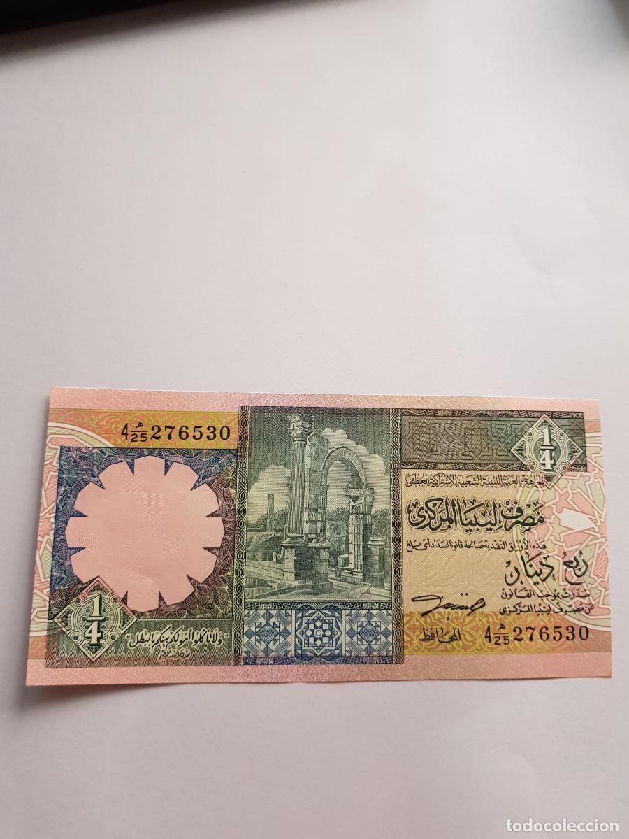 Billetes extranjeros: LIBIA-LIBYA-1/4 DINAR-1991
