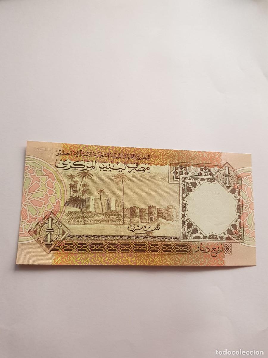 Billetes extranjeros: LIBIA-LIBYA-1/4 DINAR-1991 - Foto 2