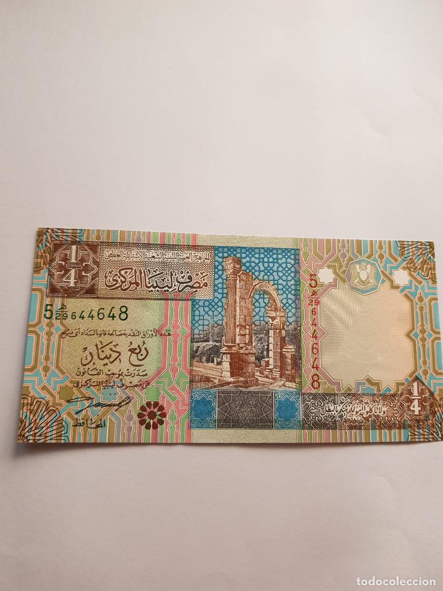 Billetes extranjeros: LIBIA-LIBYA-1/4 DINAR-2002