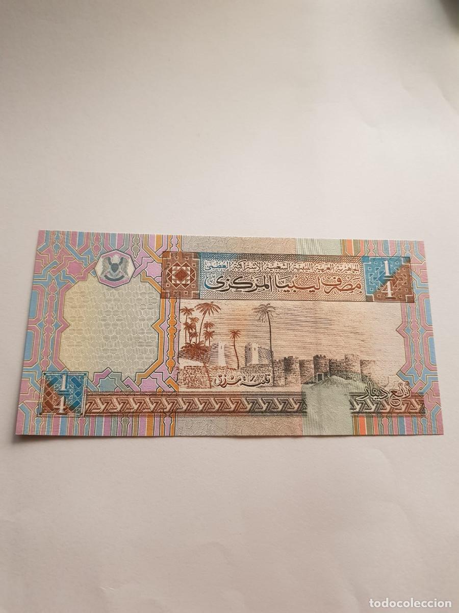 Billetes extranjeros: LIBIA-LIBYA-1/4 DINAR-2002 - Foto 2