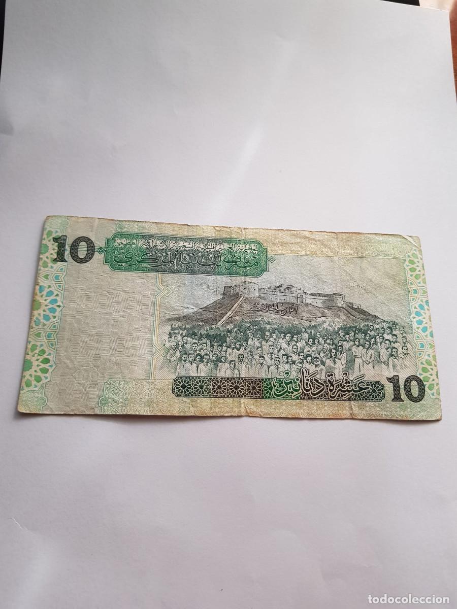 Billetes extranjeros: LIBIA-LIBYA-10 DINARES-2004 - Foto 2