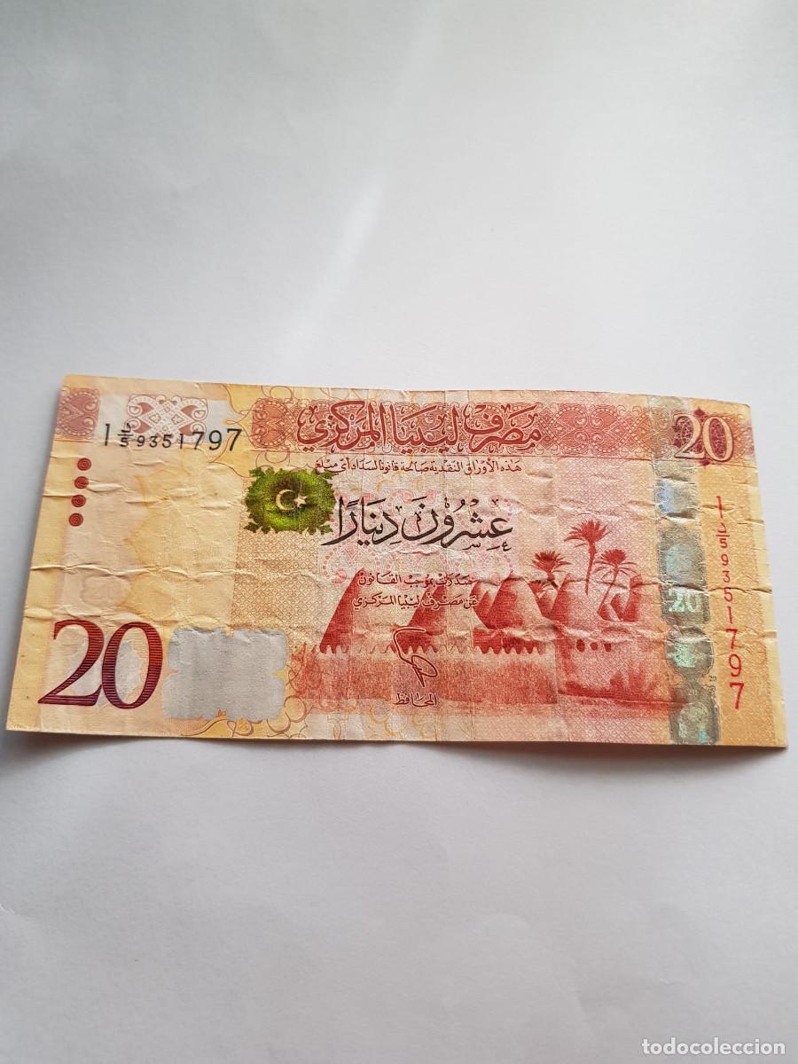 Billetes extranjeros: LIBIA-LIBYA-20 DINARES-2016