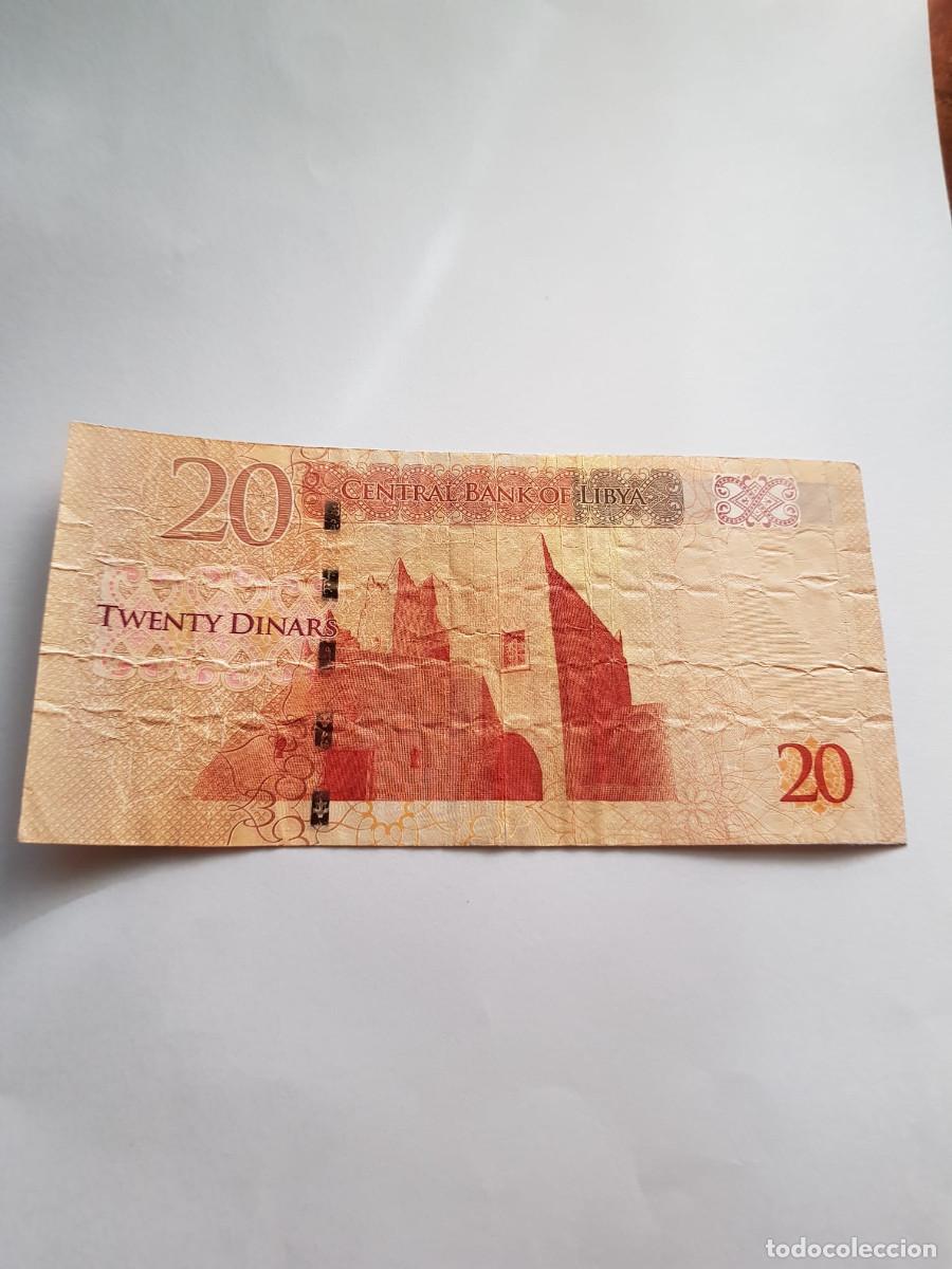 Billetes extranjeros: LIBIA-LIBYA-20 DINARES-2016 - Foto 2