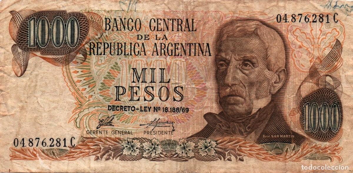 Billetes extranjeros: Argentina 1000 Pesos Serie: ND (1973-1976) &rdquo;Decreto- Ley 18.188/69&rdquo;