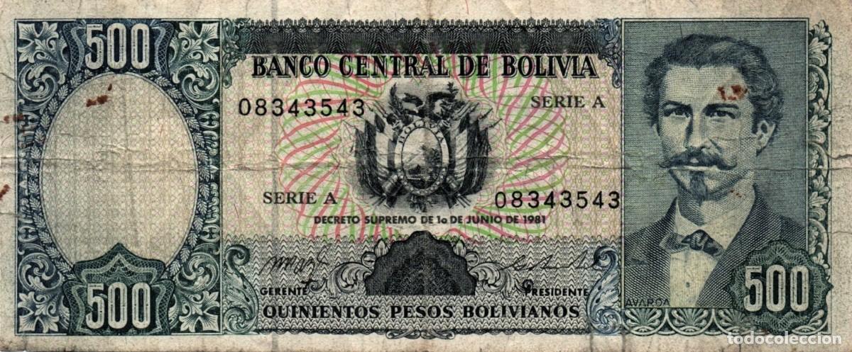 Billetes extranjeros: 500 Pesos Bolivianos 1981