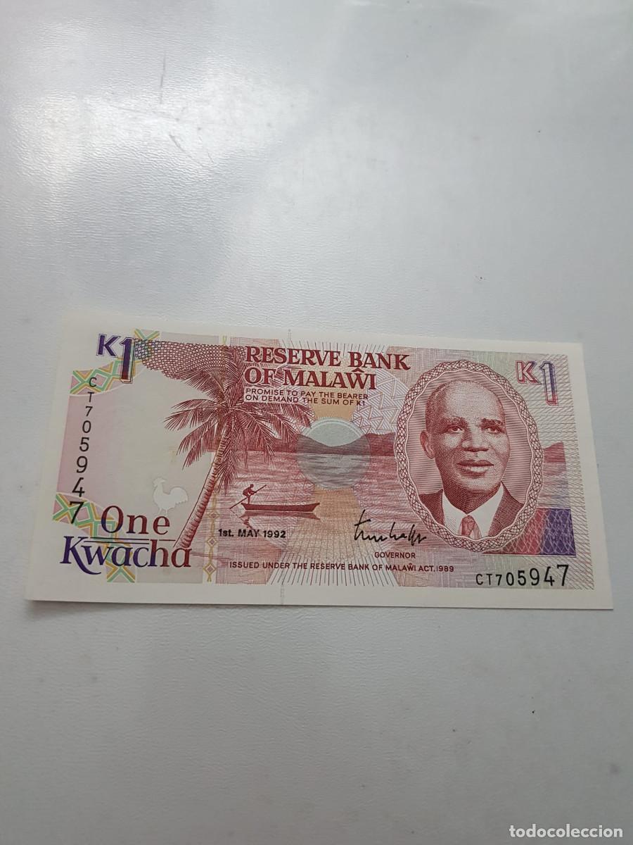 Billetes extranjeros: MALAWI- 1 KWACHA- 1992