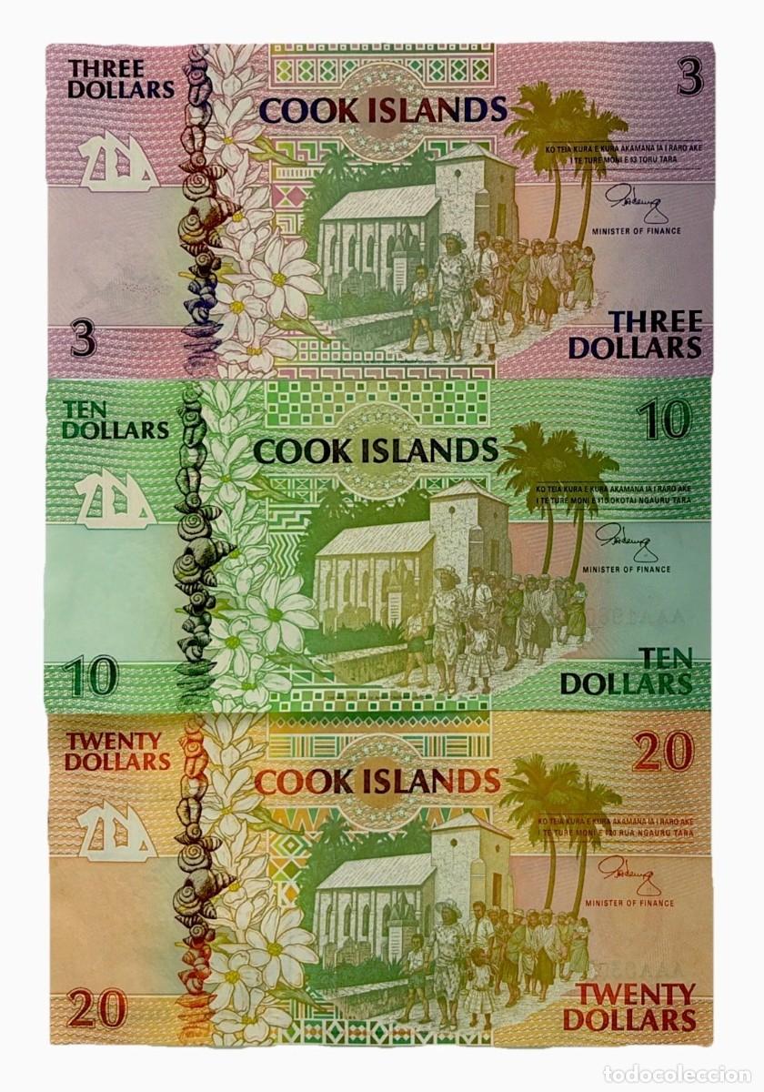 Billetes extranjeros: BILLETES ISLAS COOK SET 3,10,20 D&oacute;lares 1992 UNC