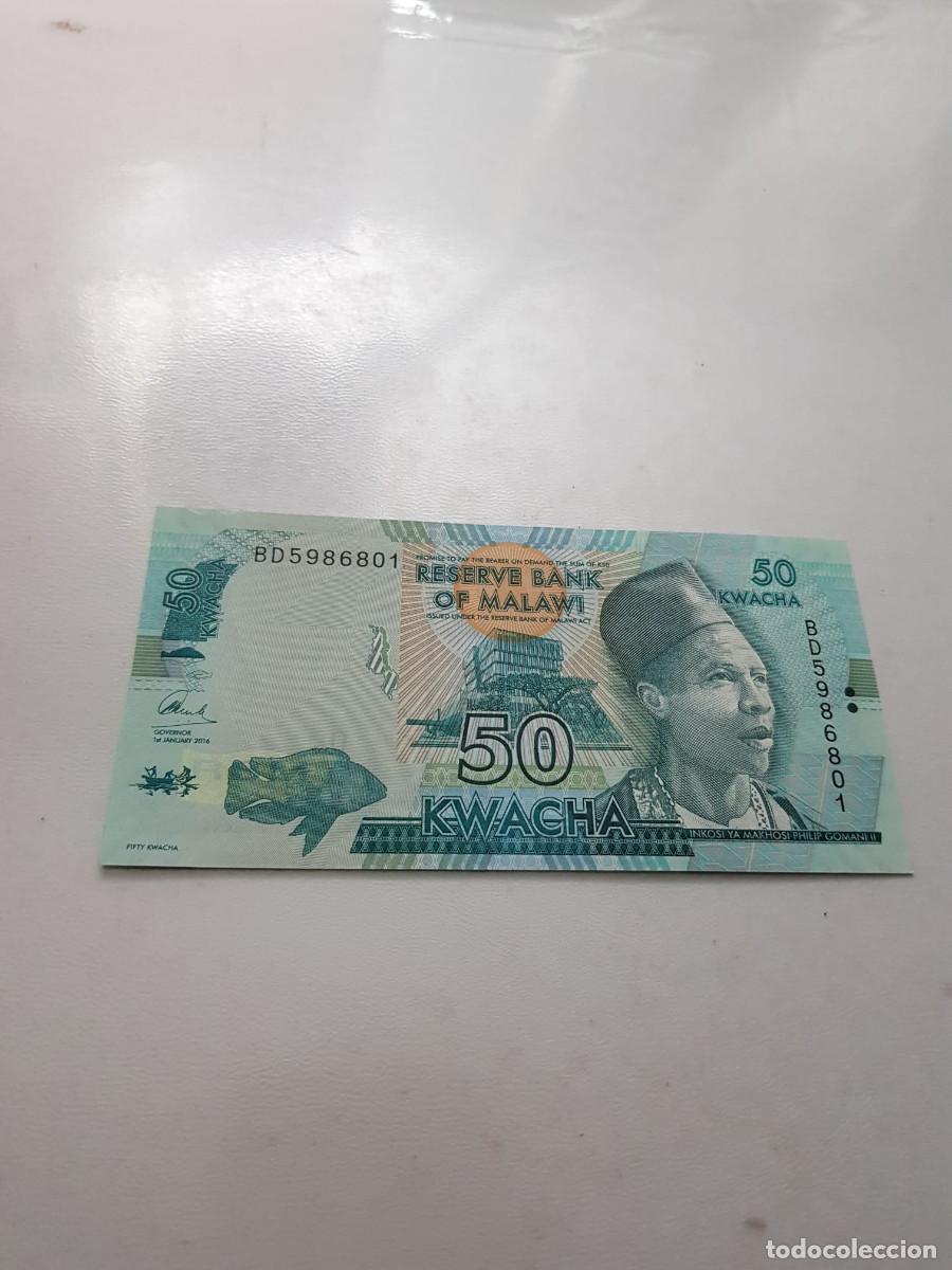 Billetes extranjeros: MALAWI -50 KWACHA -2016