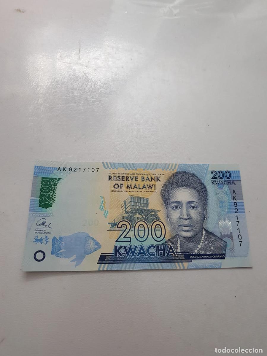Billetes extranjeros: MALAWI -200 KWACHA -2016