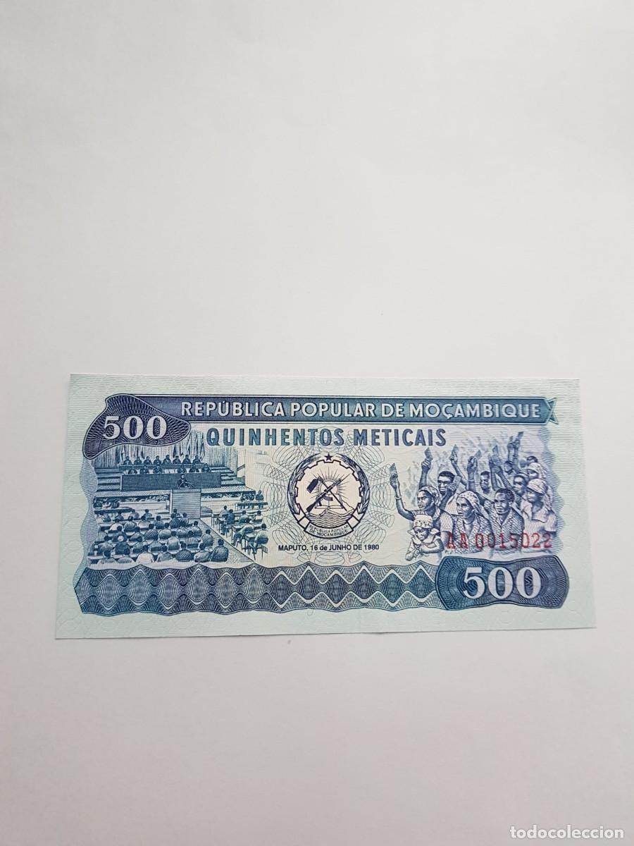 Billetes extranjeros: MOZAMBIQUE-500 METICAIS-1980