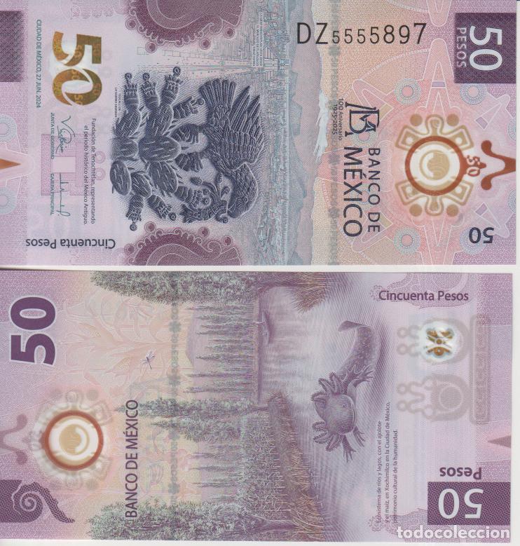 Billetes extranjeros: Mejico 50 pesos del 2024 Pick W 138 SC/UNC