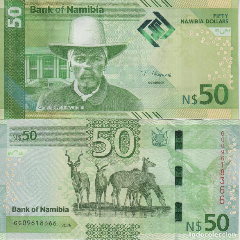 Billetes extranjeros: Namibia 50 namibia dollars del 2026 Pick W 22 SC/UNC
