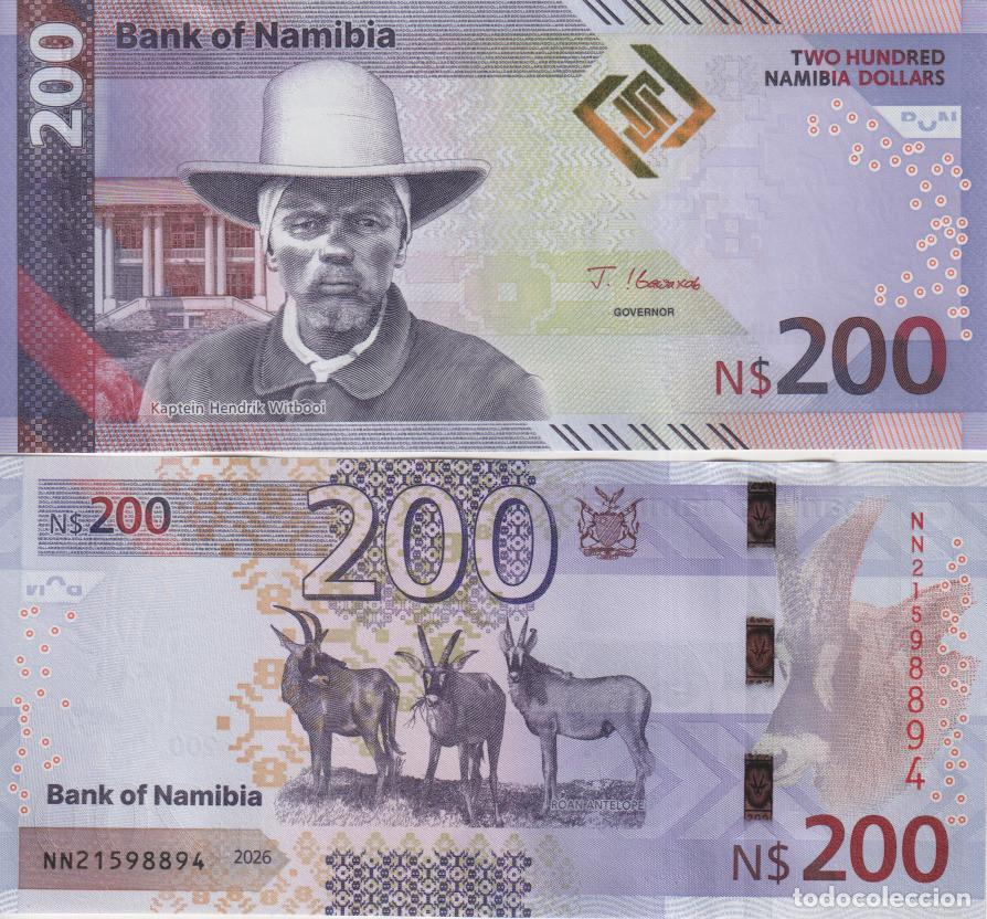 Billetes extranjeros: Namibia 200 namibia dollars del 2026 Pick W 24 SC/UNC