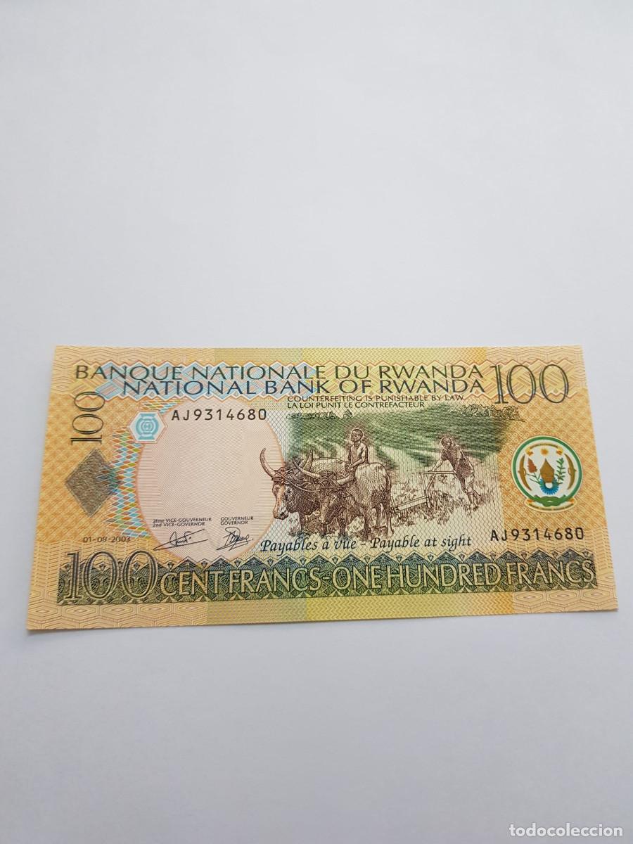 Billetes extranjeros: RUANDA- 100 FRANCOS-2003