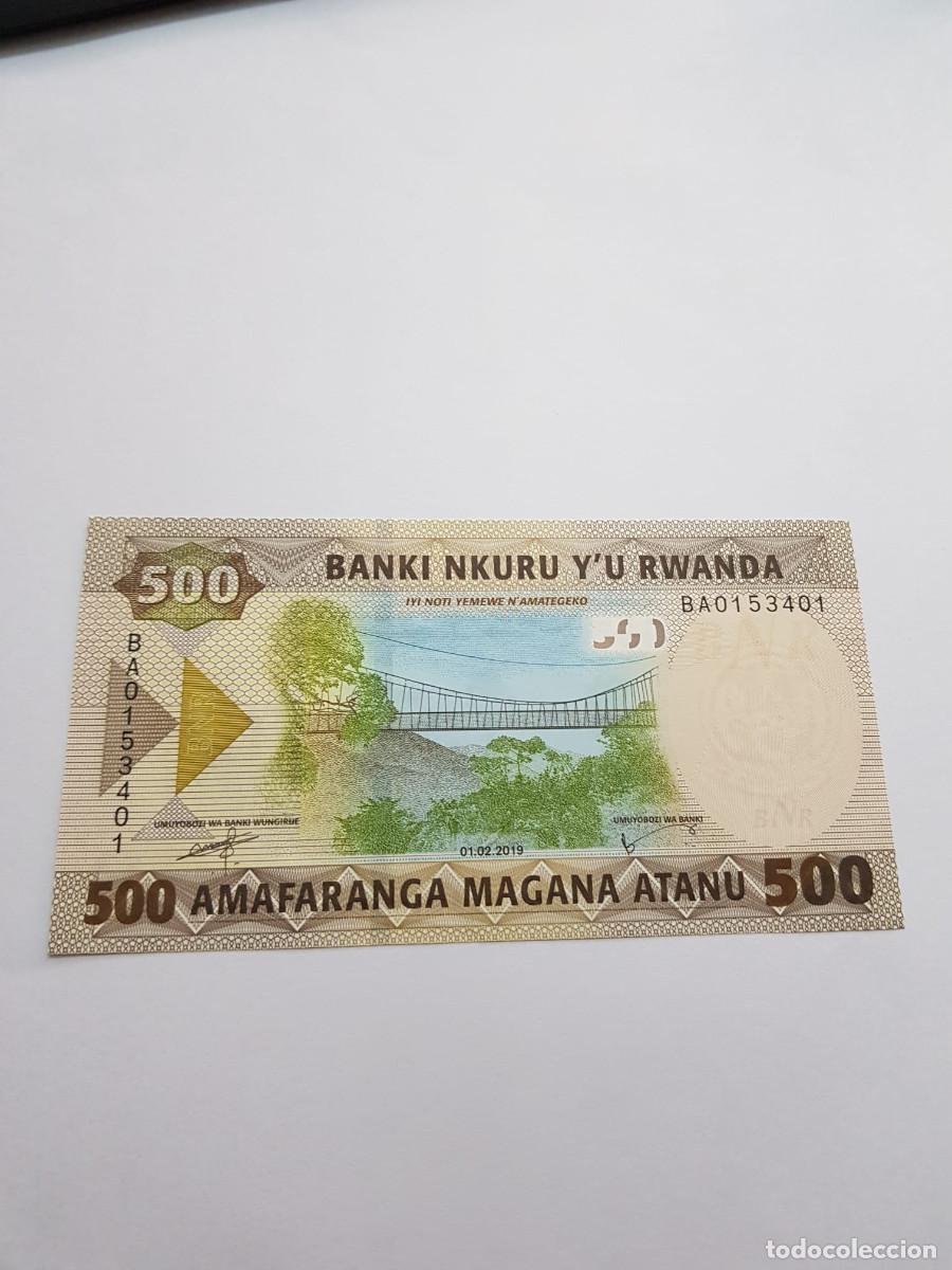 Billetes extranjeros: RUANDA- 500 FRANCOS-2019