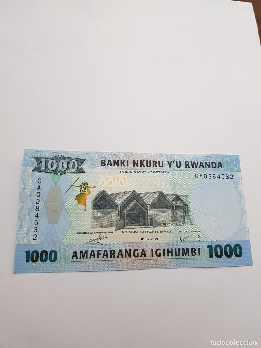 Billetes extranjeros: RUANDA- 1000 FRANCOS-2019 - Foto 2