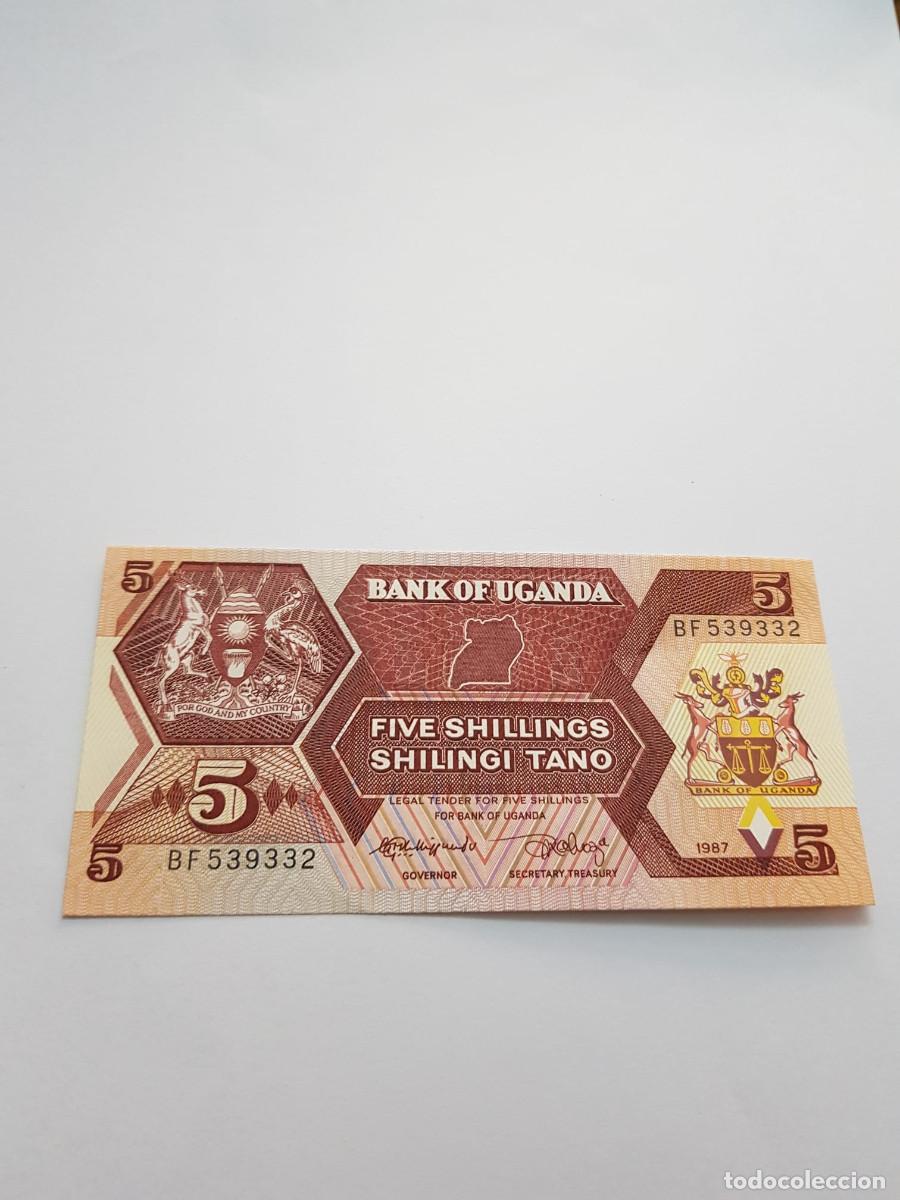 Billetes extranjeros: UGANDA- 5 SHILLINGS-1987