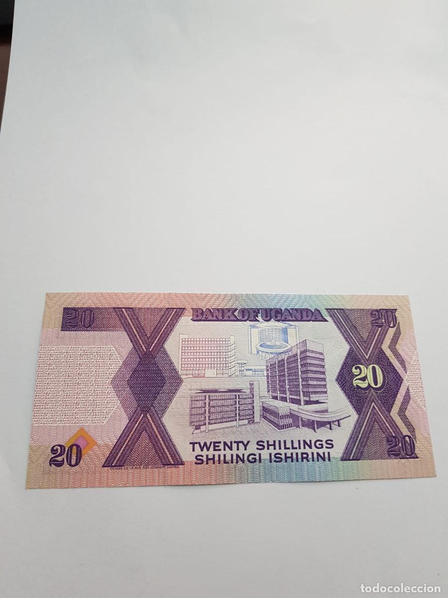 Billetes extranjeros: UGANDA- 20 SHILLINGS-1987 - Foto 2