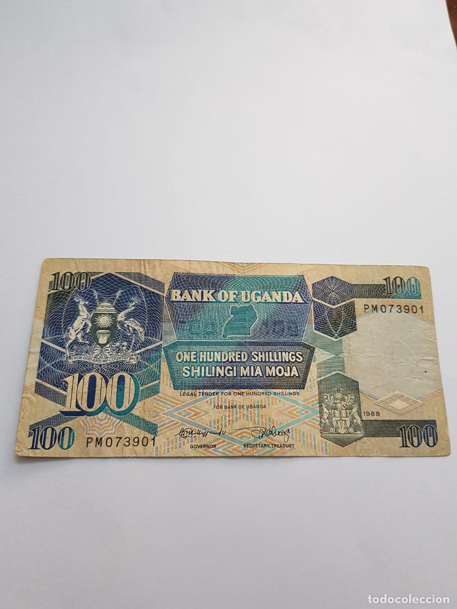 Billetes extranjeros: UGANDA- 100 SHILLINGS-1988