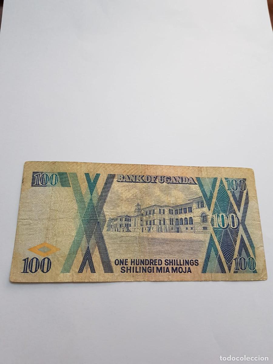 Billetes extranjeros: UGANDA- 100 SHILLINGS-1988 - Foto 2