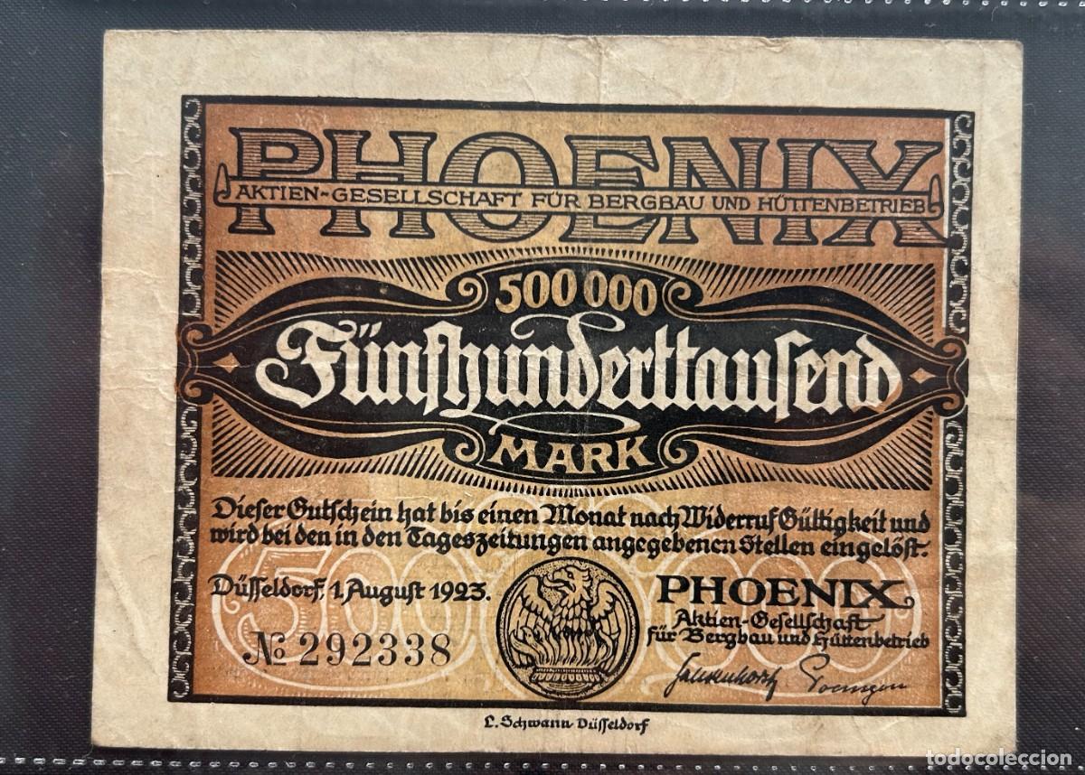 Billetes extranjeros: 500000 MARCOS 1923 PHOENIX. ALEMANIA