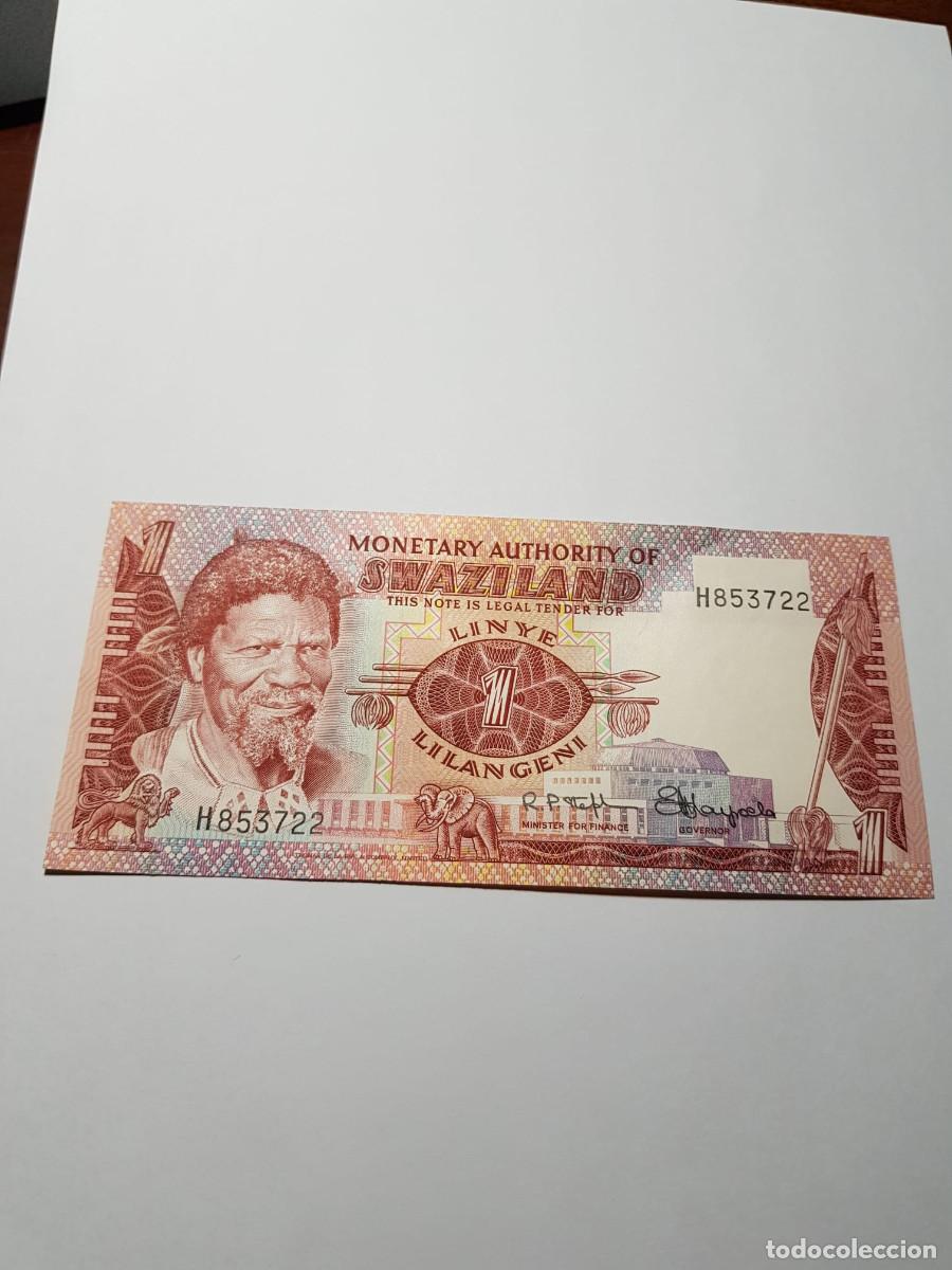 Billetes extranjeros: SWAZILAND- 1 LILANGENI-1974