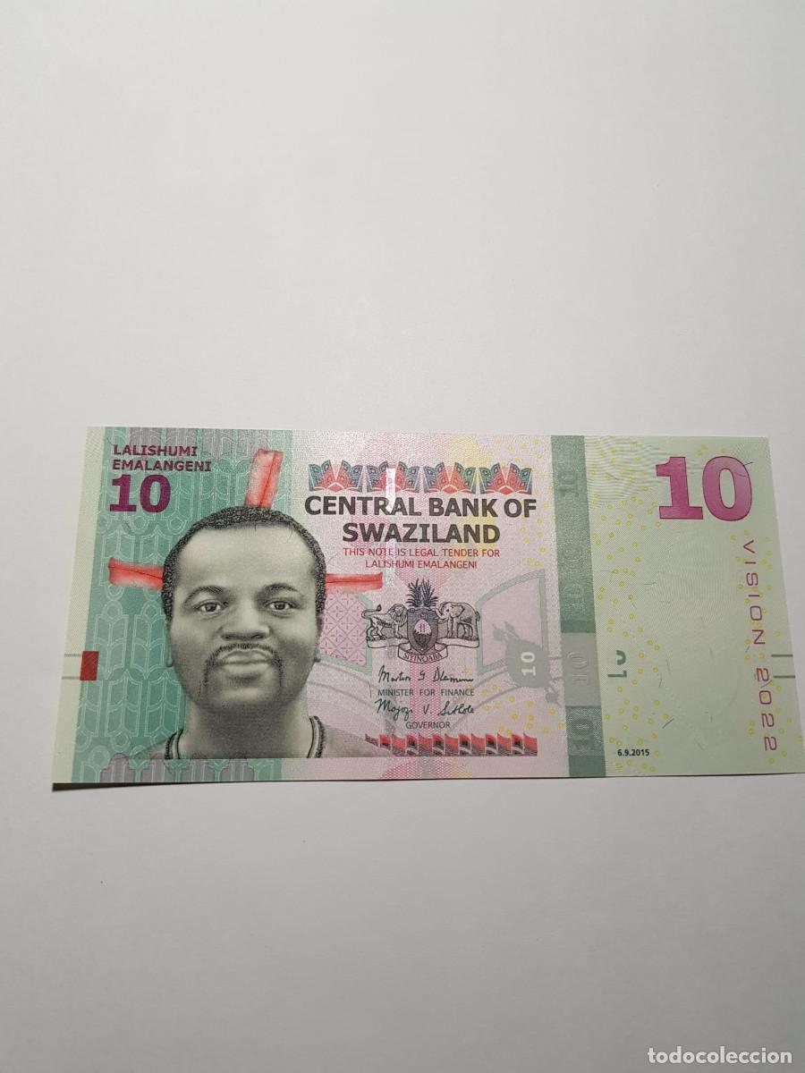 Billetes extranjeros: SWAZILAND- 10 SWAZILAND-2015