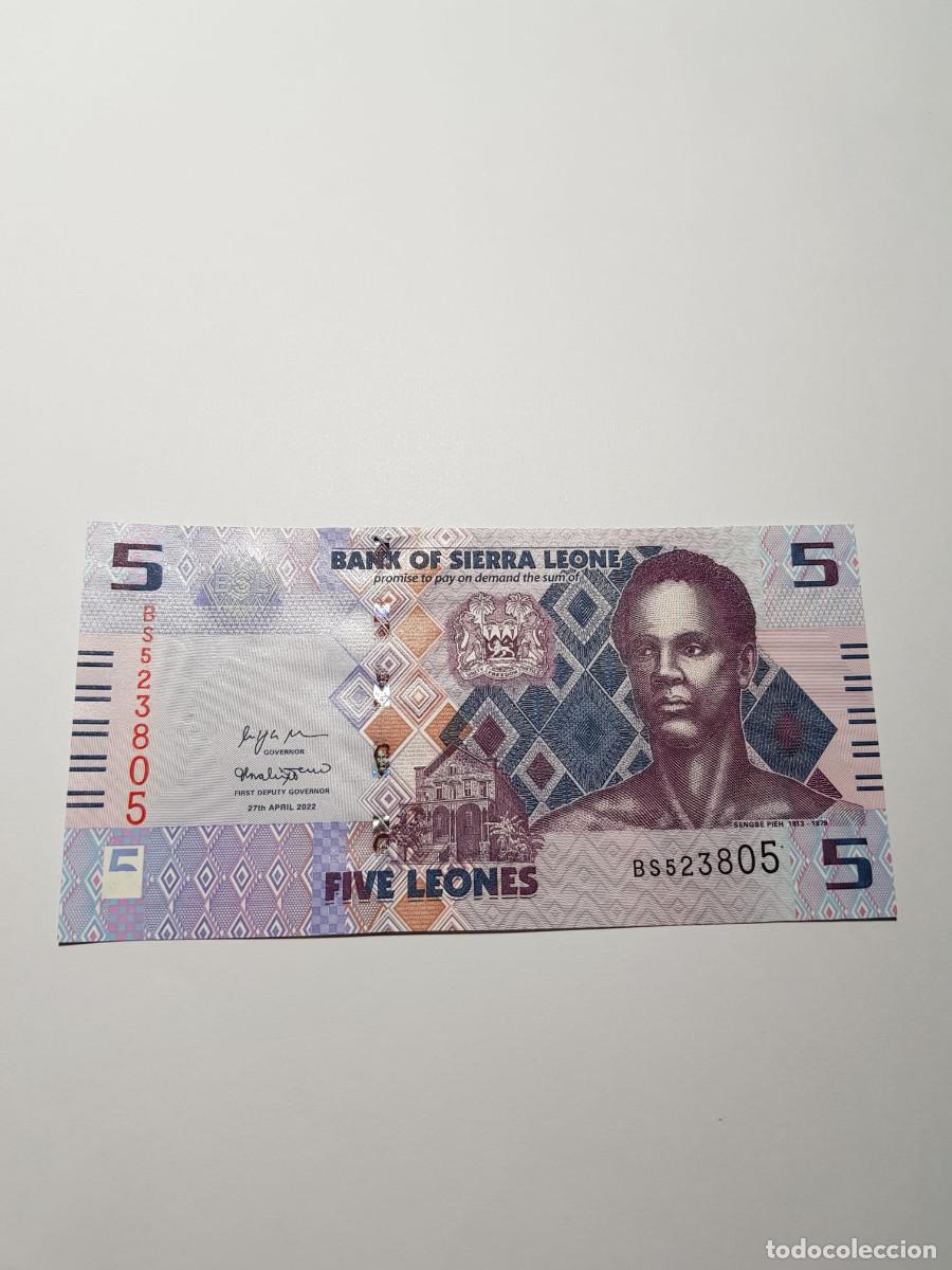 Billetes extranjeros: SIERRA LEONA- 5 LEONES-2022