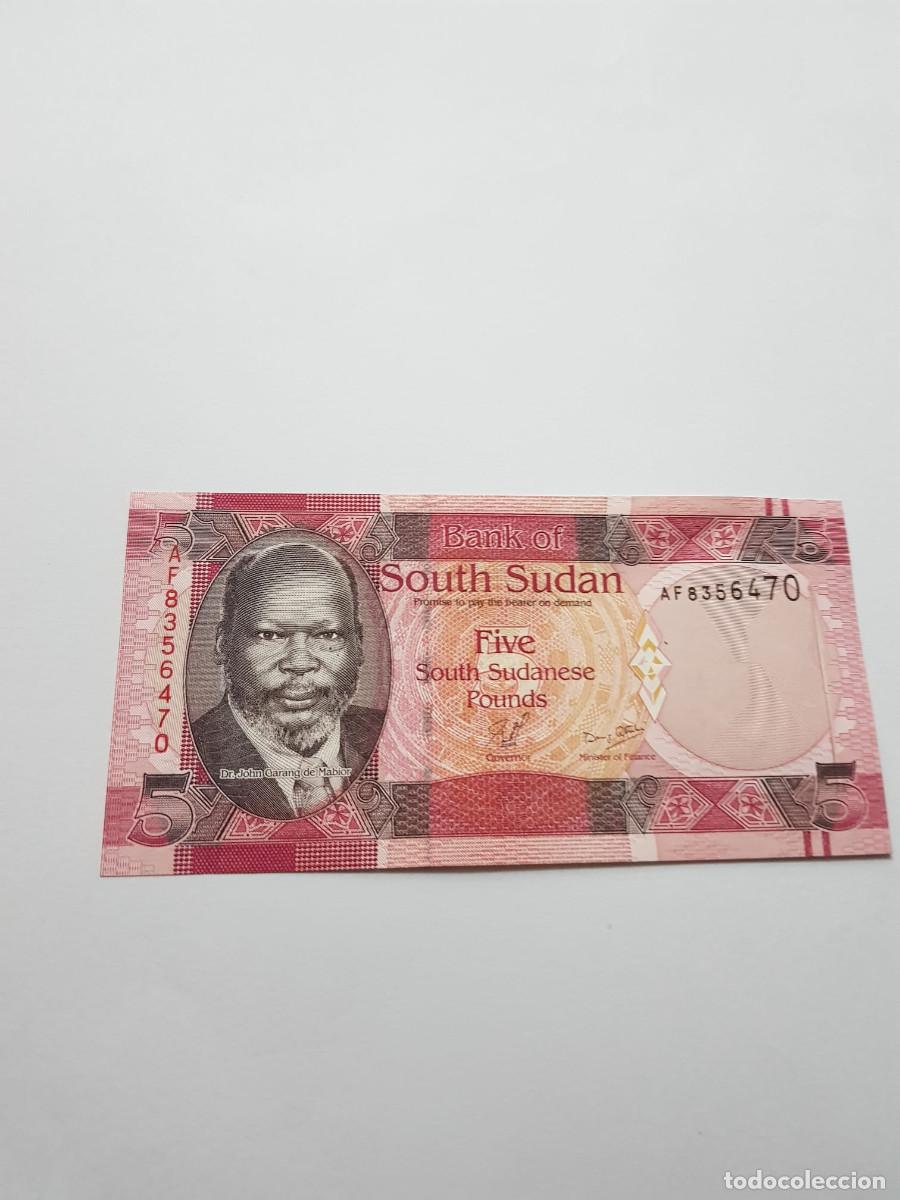 Billetes extranjeros: SUDAN DEL SUR- 5 LIBRAS- 2011