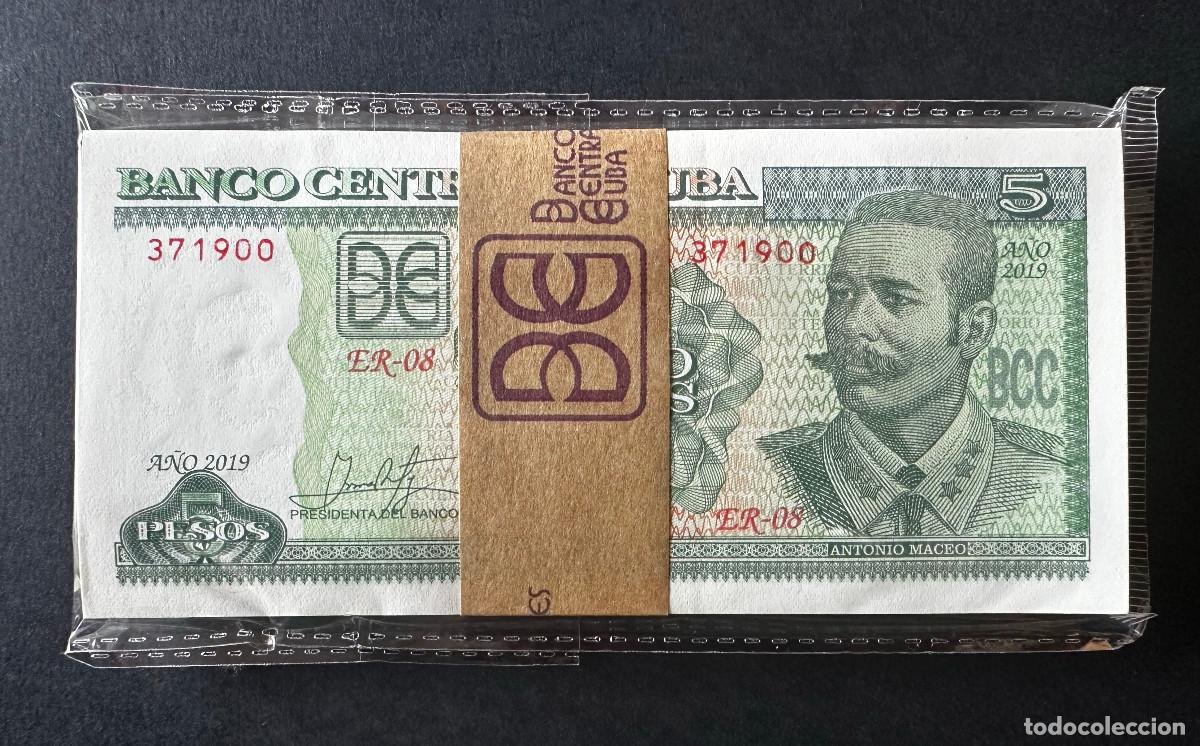 Billetes extranjeros: CUBA 5 PESOS 2019 UNC/SC 100 BILLETES CONSECUTIVOS TACO FAJO BUNDLE