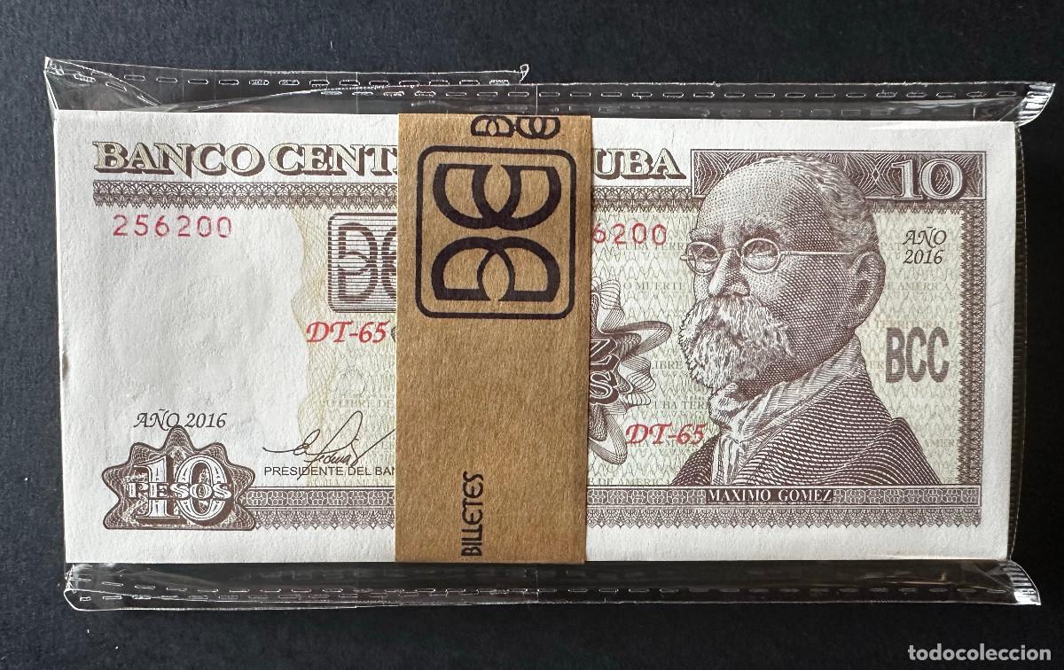 Billetes extranjeros: CUBA 10 PESOS 2016 UNC/SC 100 BILLETES CONSECUTIVOS TACO FAJO BUNDLE