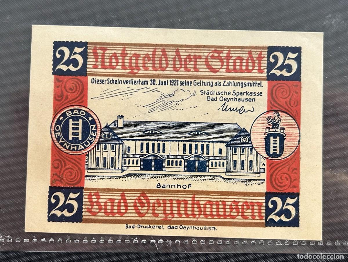 Billetes extranjeros: 25 PFENNIG 1921 BAD OEYNHAUSEN. ALEMANIA