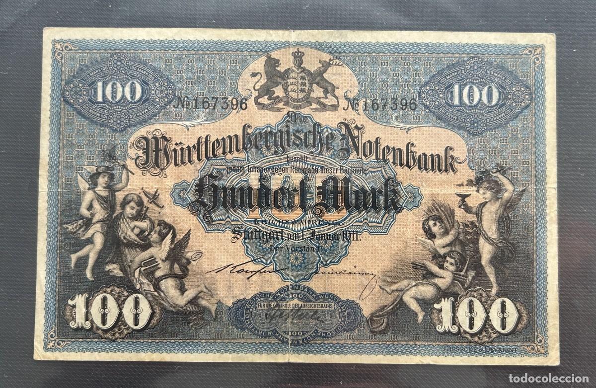 Billetes extranjeros: 100 MARCOS 1911 WURTTEMBERG. ALEMANIA