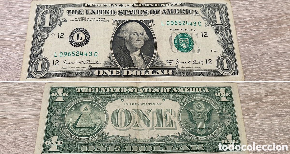 Billetes extranjeros: Billete de 1 dolar americano en buen estado con m&aacute;s de 50 a&ntilde;os de antig&uuml;edad