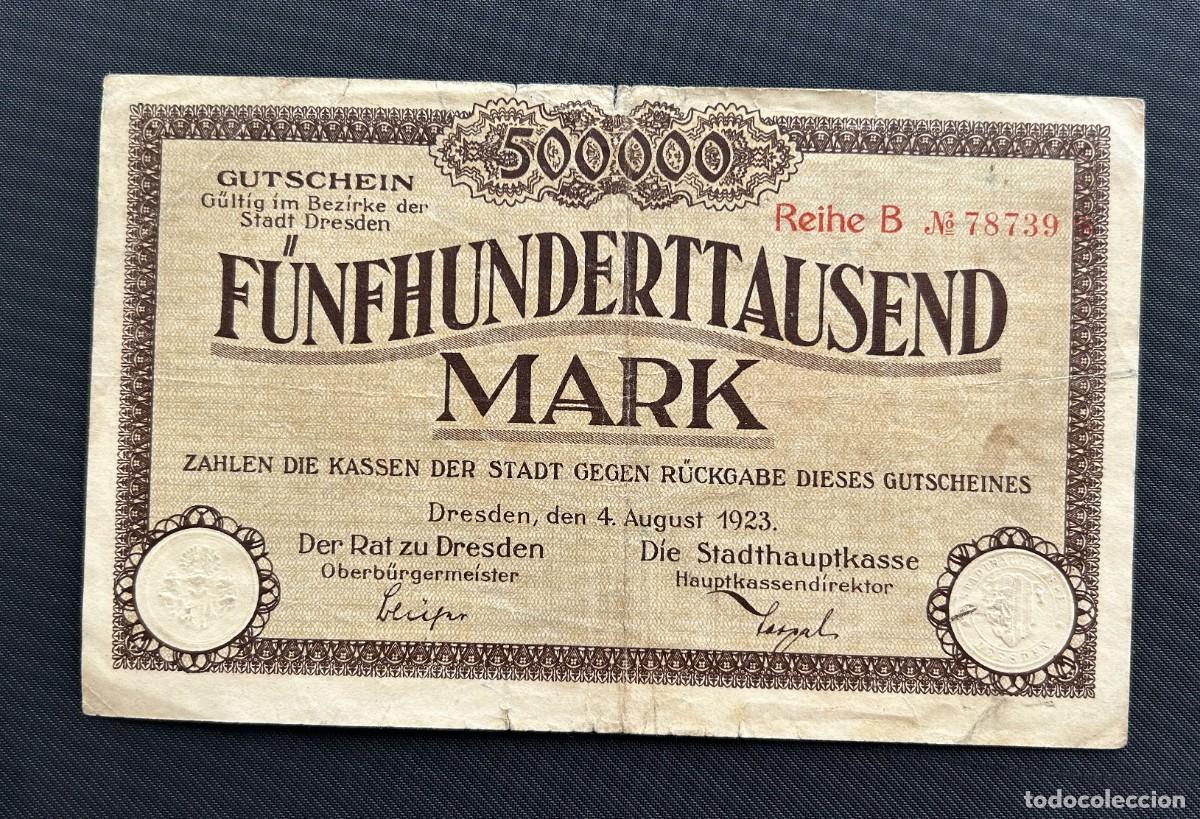 Billetes extranjeros: 500000 MARCOS 1923 DRESDEN. ALEMANIA