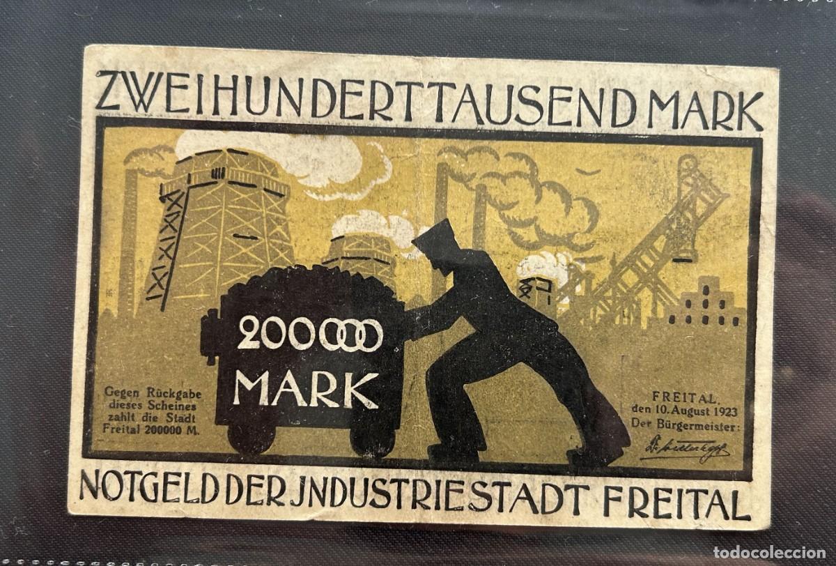 Billetes extranjeros: 200000 MARCOS 1923 FREITAL, ALEMANIA.