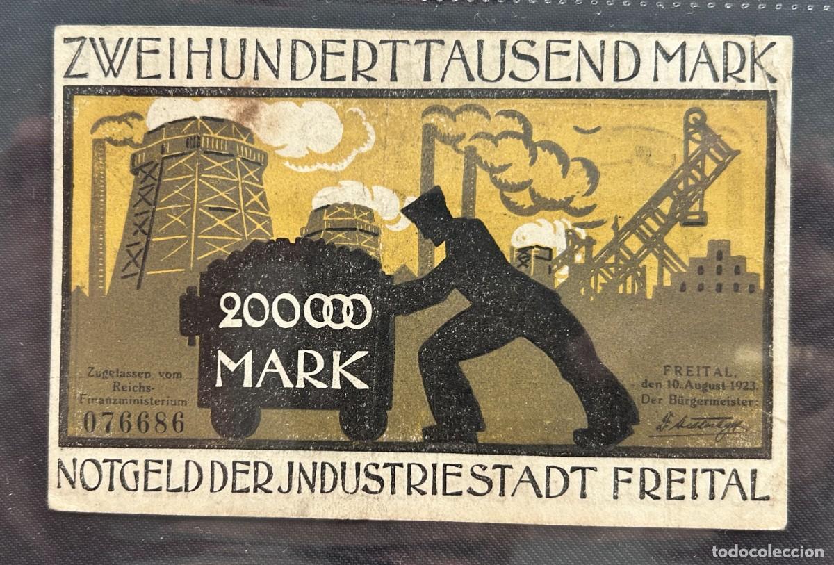 Billetes extranjeros: 200000 MARCOS 1923 FREITAL, ALEMANIA.