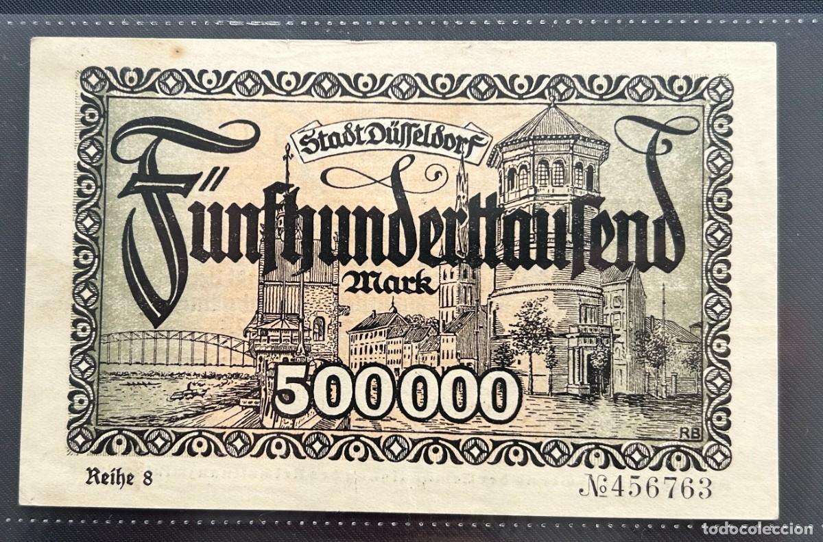 Billetes extranjeros: 500000 MARCOS 1923 DUSSELDORF, ALEMANIA.