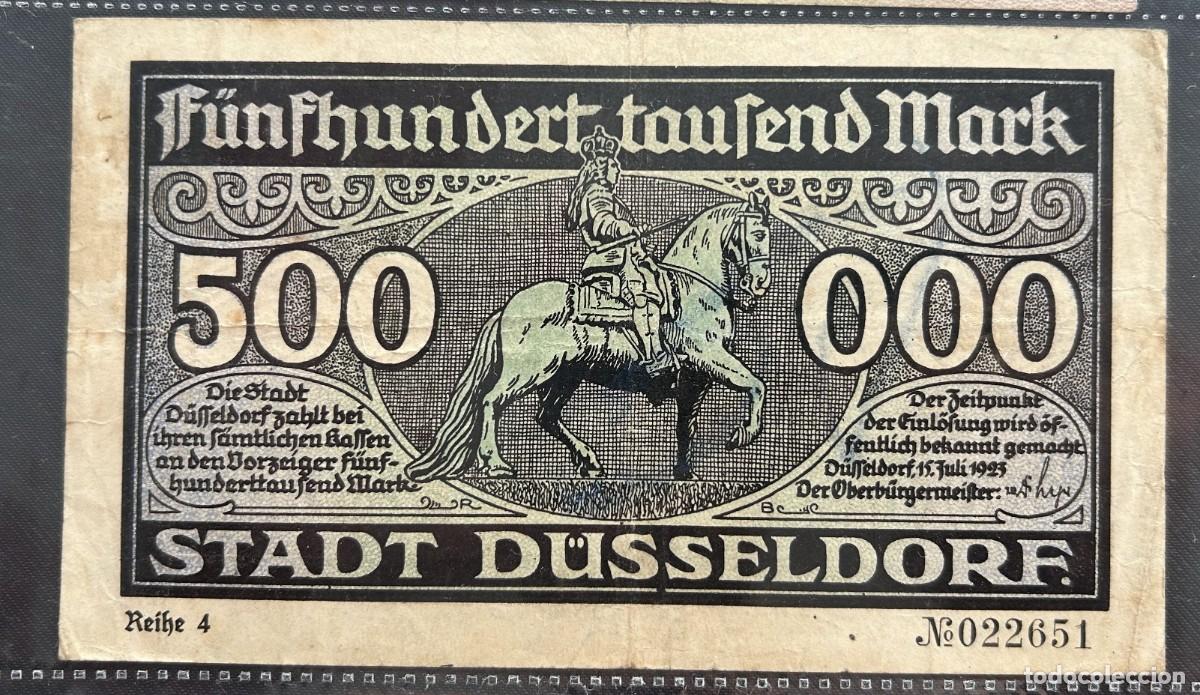 Billetes extranjeros: 500000 MARCOS 1923 DUSSELDORF, ALEMANIA.