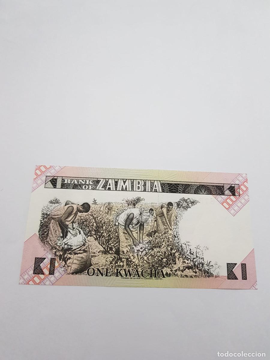 Billetes extranjeros: ZAMBIA- 1 KWACHA- 1988 - Foto 2