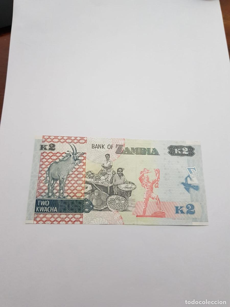 Billetes extranjeros: ZAMBIA- 2 KWACHA- 2012 - Foto 2