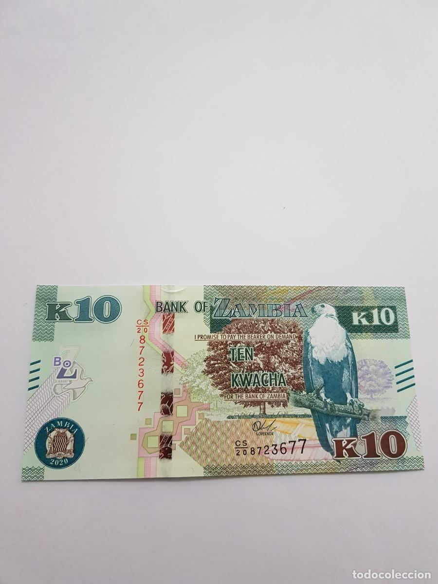 Billetes extranjeros: ZAMBIA- 10 KWACHA- 2020