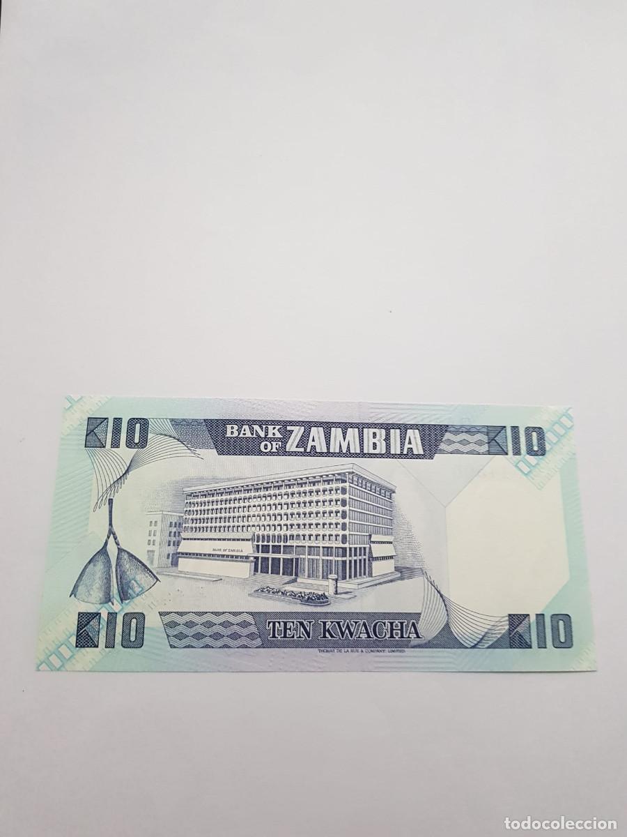 Billetes extranjeros: ZAMBIA- 10 KWACHA- 1986 - Foto 2