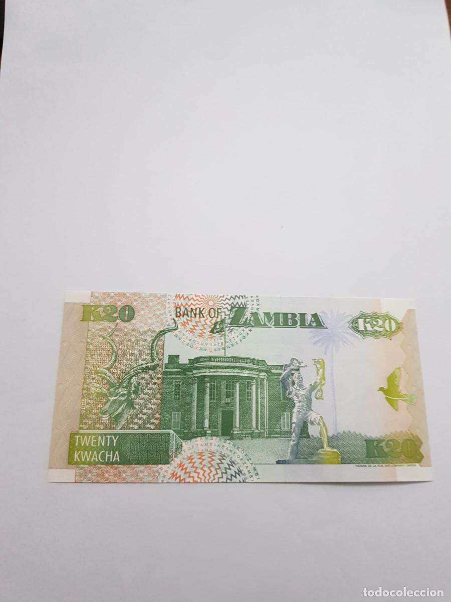 Billetes extranjeros: ZAMBIA- 20 KWACHA- 1992 - Foto 2