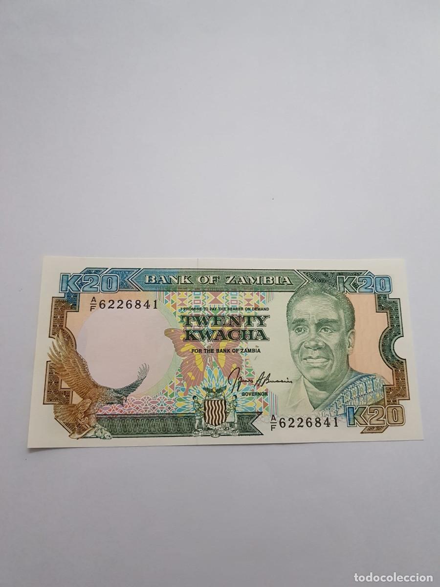 Billetes extranjeros: ZAMBIA- 20 KWACHA- 1989