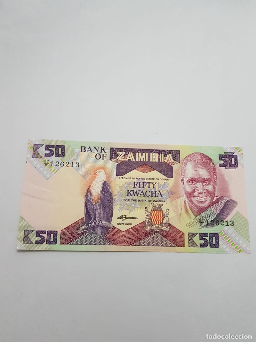 Billetes extranjeros: ZAMBIA- 50 KWACHA- 1987