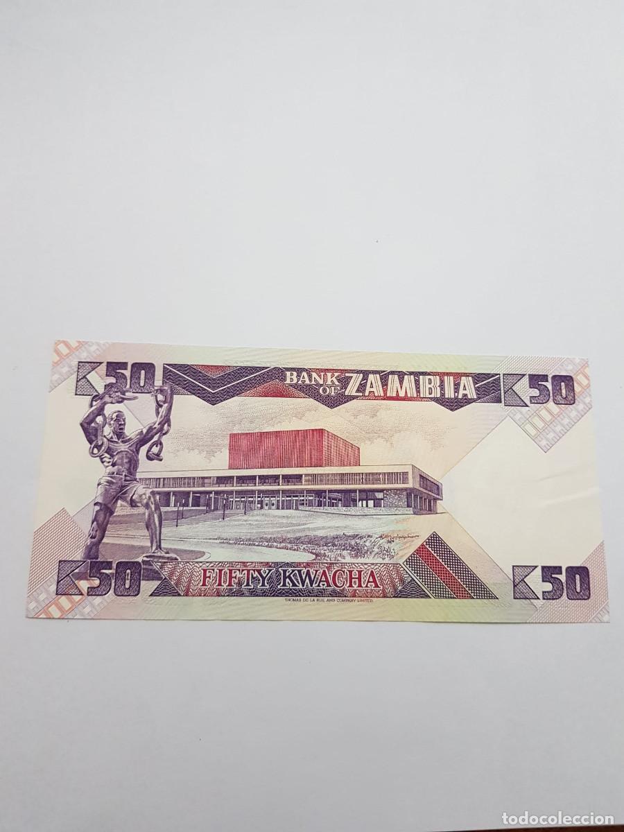 Billetes extranjeros: ZAMBIA- 50 KWACHA- 1987 - Foto 2