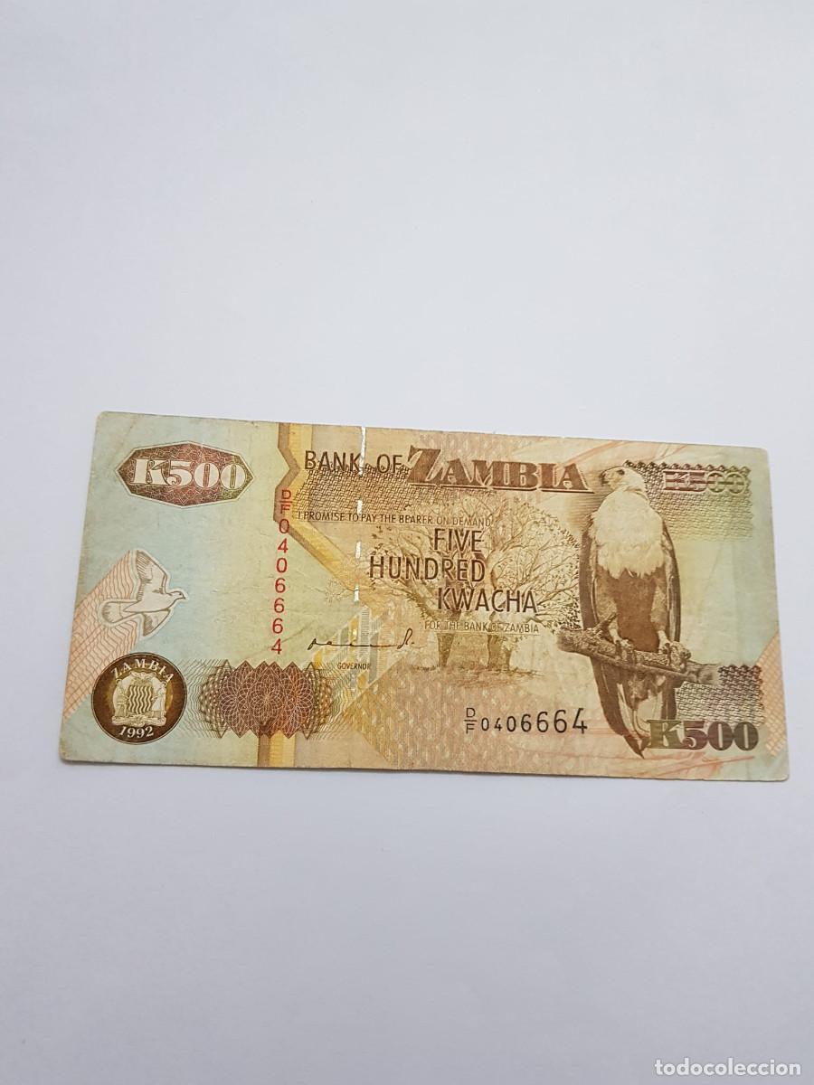 Billetes extranjeros: ZAMBIA- 500 KWACHA- 1992