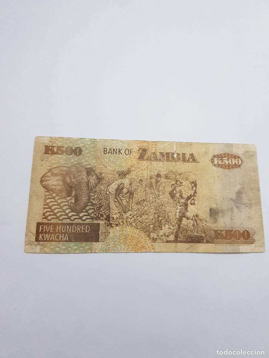 Billetes extranjeros: ZAMBIA- 500 KWACHA- 1992 - Foto 2
