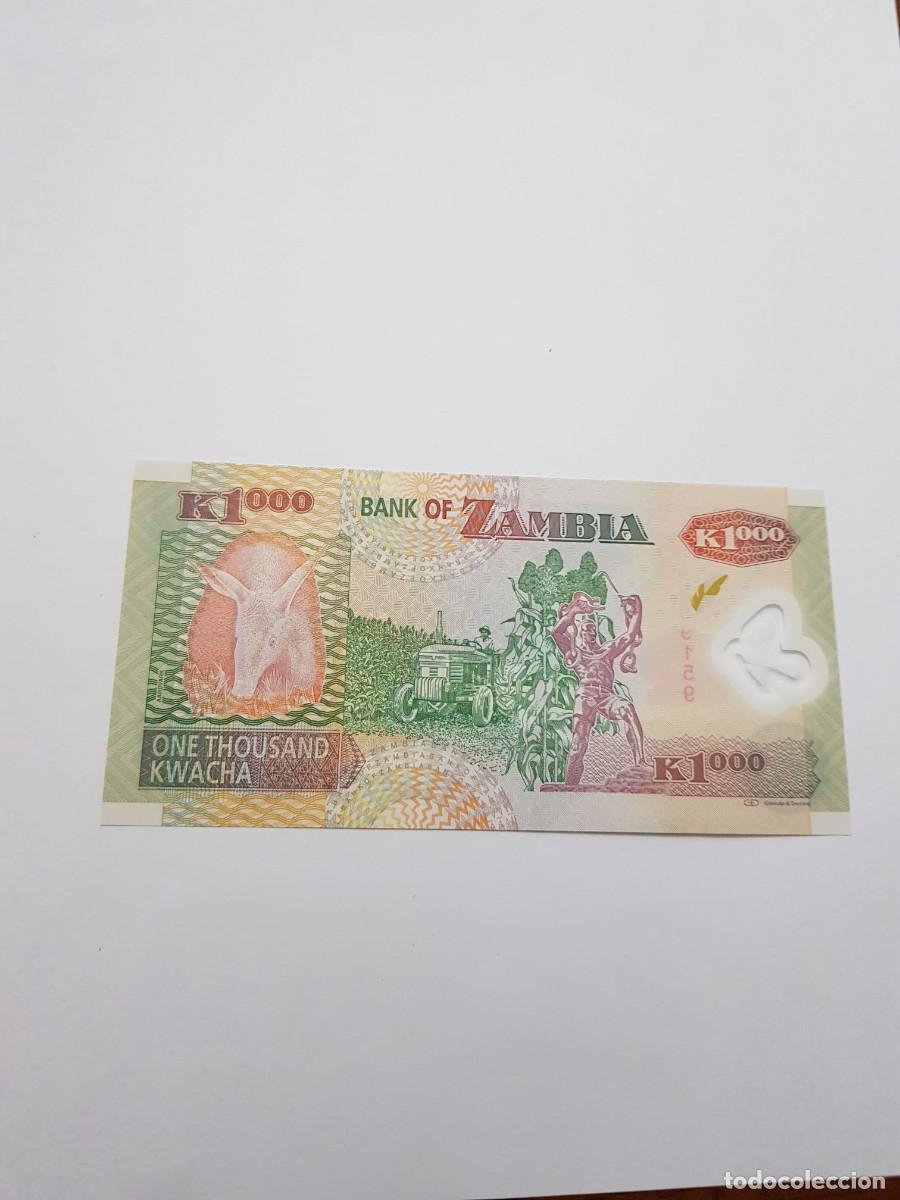 Billetes extranjeros: ZAMBIA- 1000 KWACHA- 2011 - Foto 2